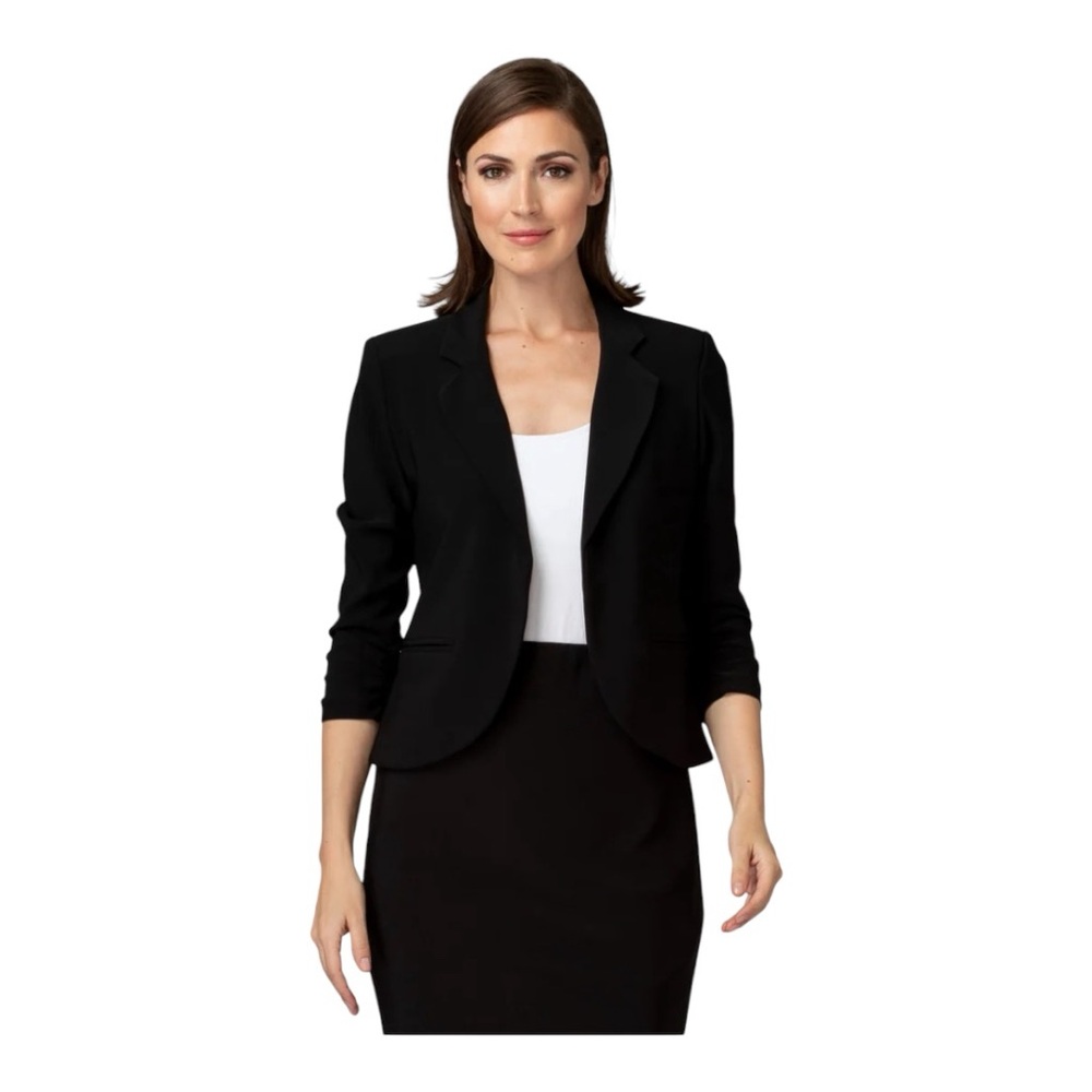 JOSEPH RIBKOFF | Hip Length Ruched Sleeve Blazer Size 14